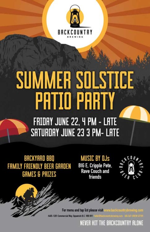 Backcountry Brewing Print | Summer Solstice Party 2018 - Poster