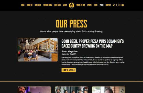 Backcountry Brewing | Our Press