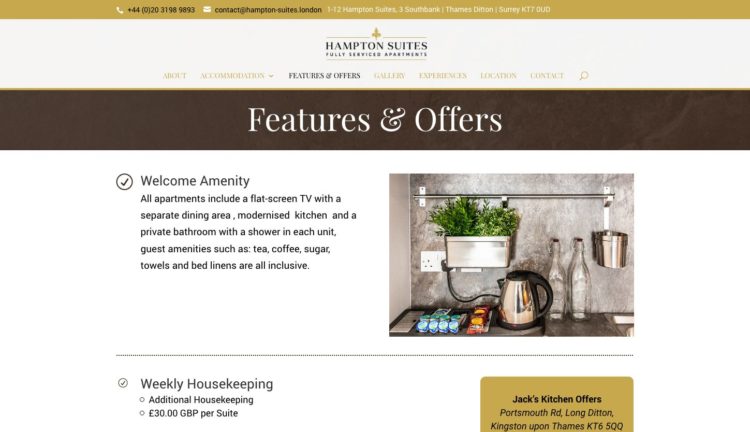 Hampton Suites | www.hampton-suites.london - Features & Offers