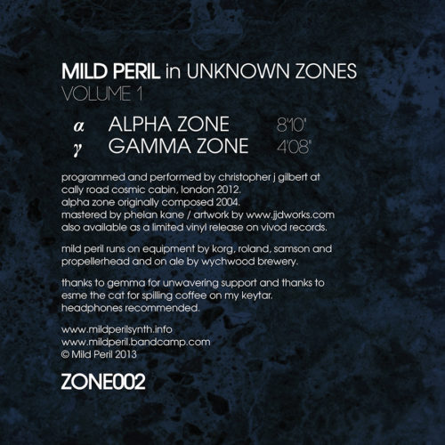 Mild Peril | "Unknown Zones" - Back Cover