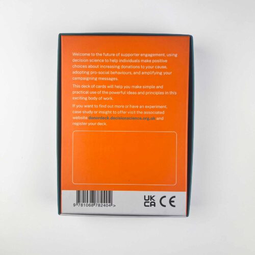 Decision Science - Donor Decision Deck - Shot of bottom of tray of box