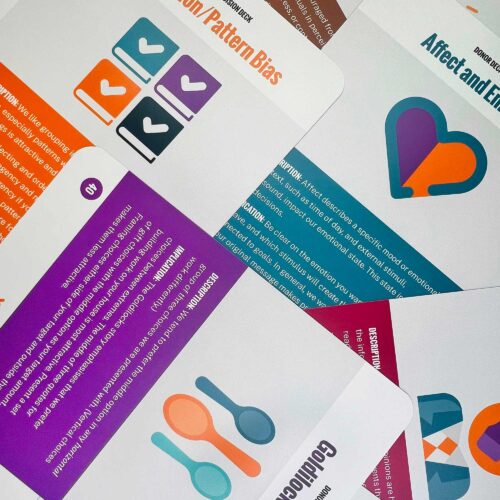 Decision Science - Donor Decision Deck - Shot of outer box opened showing cards