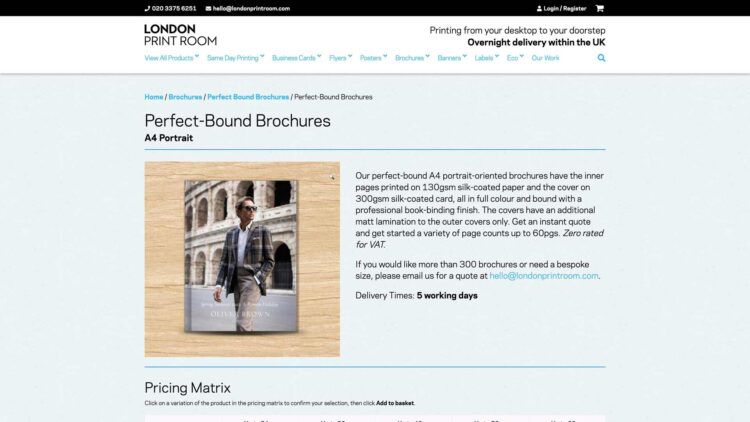 London Print Room | eCommerce website | Screenshot of product grid page