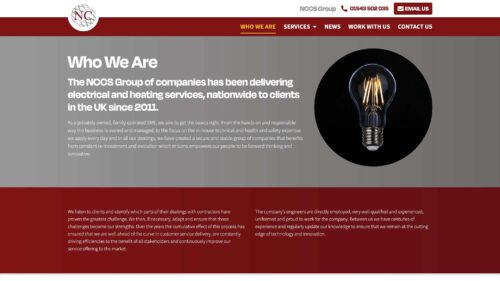 NCCS Group | Website Design | Home page section