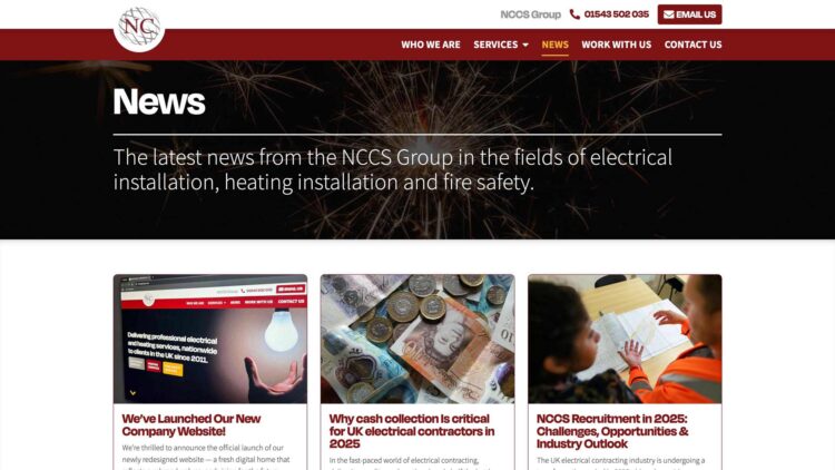 NCCS Group | Website Design | News archive screen